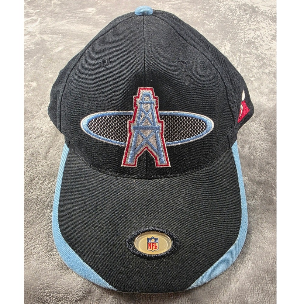 Vtg‎ Pro Line Houston Oilers NFL Hat Mens OSFA Black Blue Embroidered Logo Cap